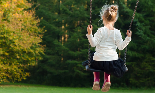 Girl on swing