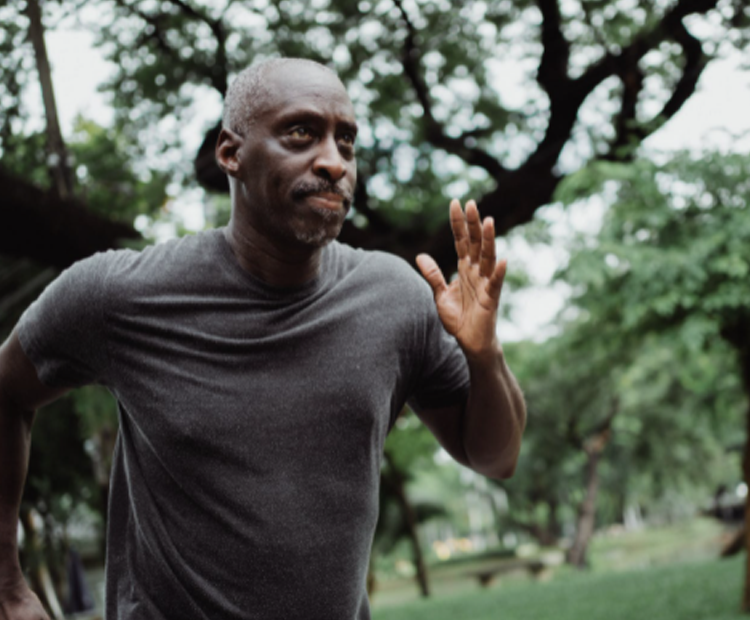 Man running for mental health