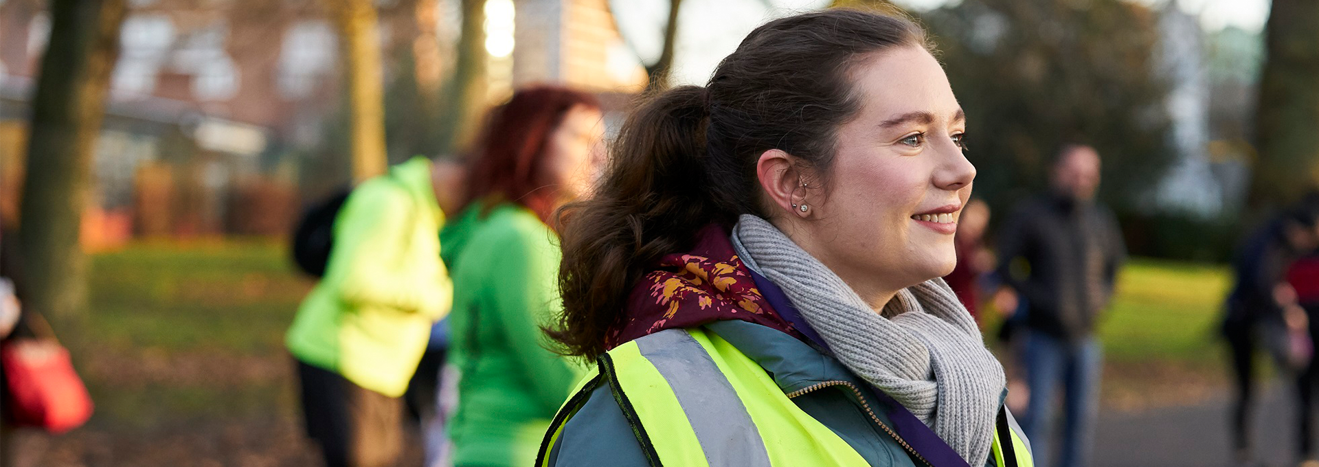 woman volunteer at running group