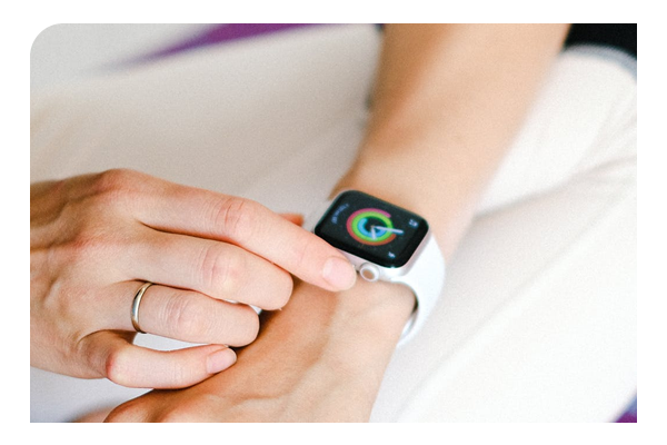 Woman with fitbit