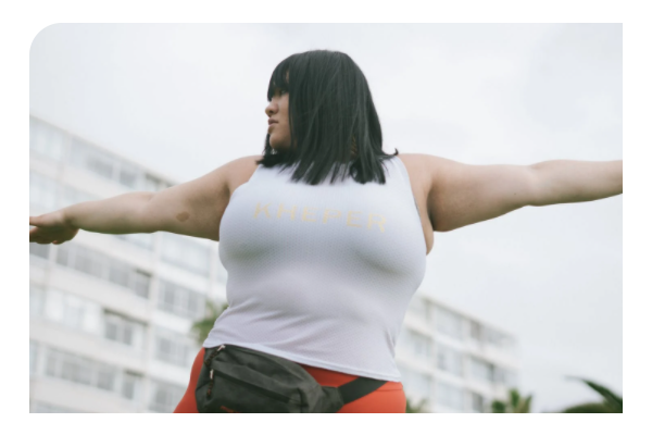 Woman doing mental health exercises