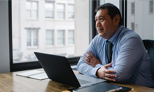 Man sat at desk