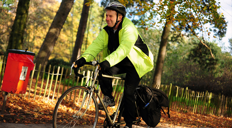 male cyclist on path