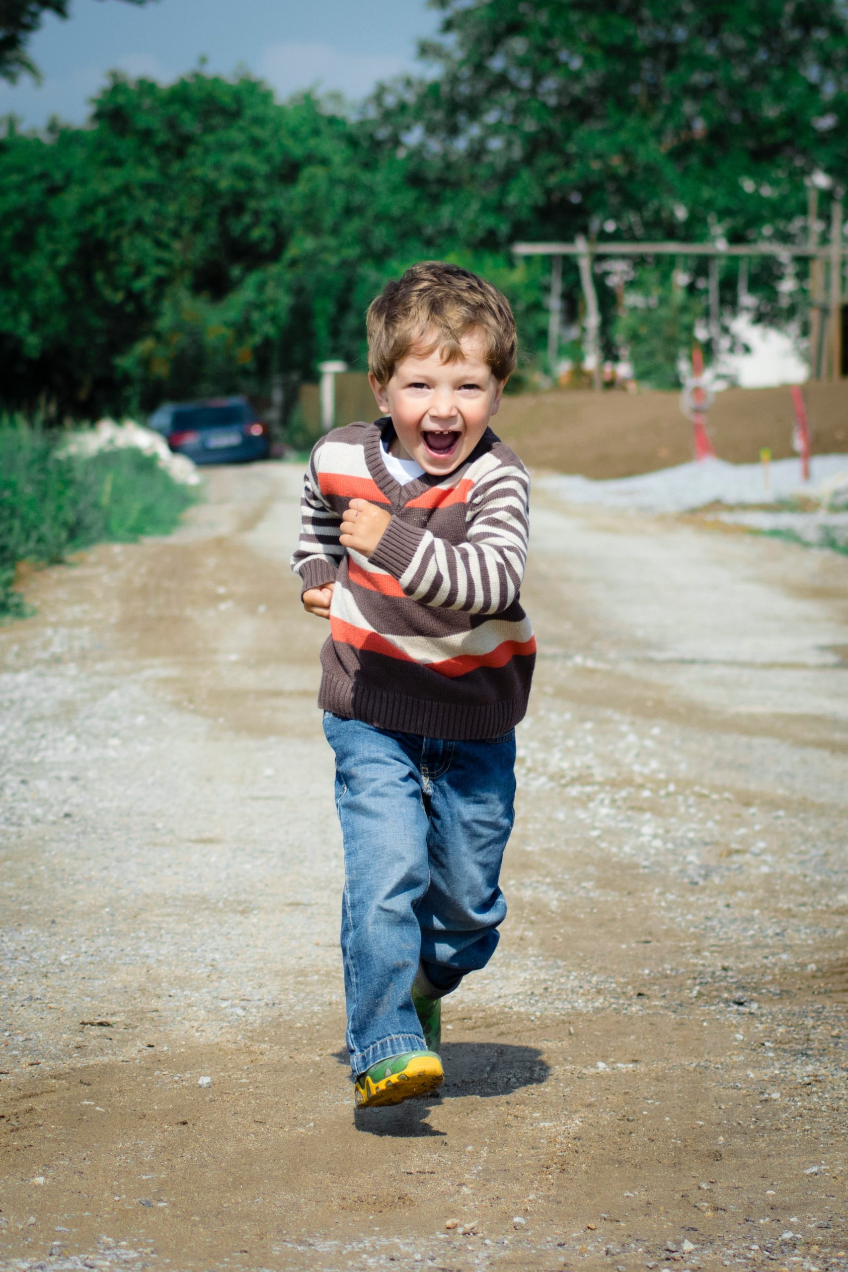 Youth boy running