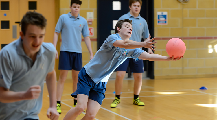 students living active lives in a PE lesson