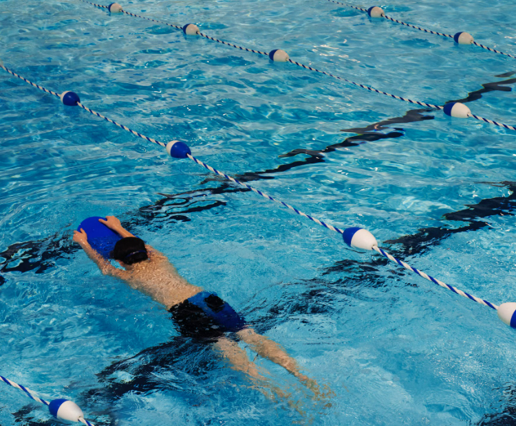 boy in a school swimming pool