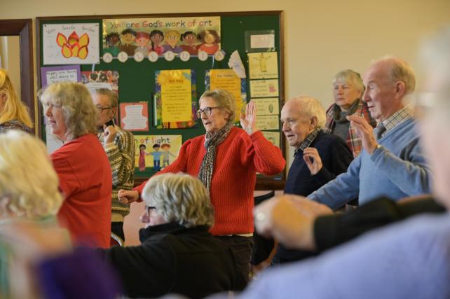 Playing for Cake participants in a Singing for Breathing session