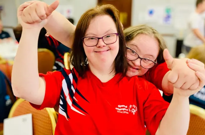 Two ladies at the special olympics